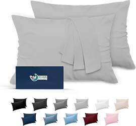 Dreamzie Kissenbezug 50x80 Grau 2er Set Mikrofaser 