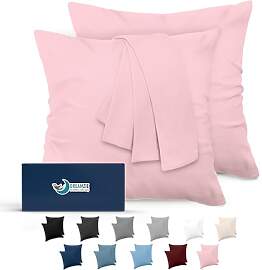Dreamzie Kissenbezug 60x60 Rosa 2er Set Mikrofaser 