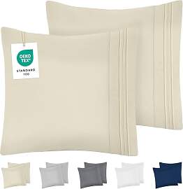 DREAMZIE Kissenbezug 65x65 Beige 2er Set Premium