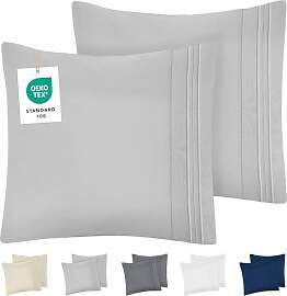 DREAMZIE Kissenbezug 80x80 Grau 2er Set Premium