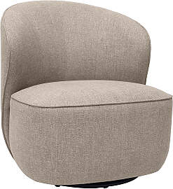 Drehbarer Design-Sessel in Taupe-Stoff AMBER