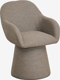 Drehbarer Polstersessel Erica Bouclé Braun Weizen 