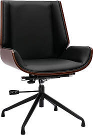 Drehbarer, schwarz-brauner Design-Bürostuhl