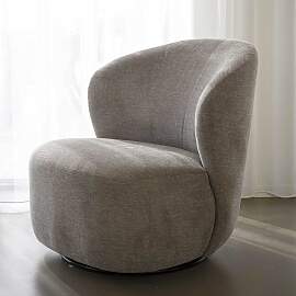 Drehsessel Beige Stoff im Skandi Design das