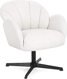 Drehsessel Chloe aus Stoff, modern, weiß,