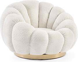 Drehsessel Florel aus Boucle-Stoff, modernes