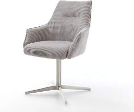 Drehstuhl Alja-Flex mit Armlehnen Cord Silbergrau