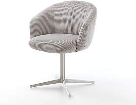 Drehstuhl Caja-Flex mit Armlehnen Cord Silbergrau