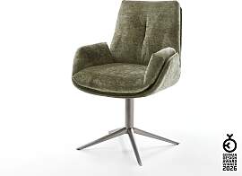 Drehstuhl Clea-Flex Chenille Olive Fußkreuz