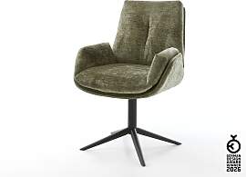 Drehstuhl Clea-Flex Chenille Olive Fußkreuz