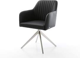 Drehstuhl Greg-Flex Echt-Leder Schwarz