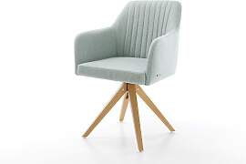Drehstuhl Greg-Flex Stripes Mint Holzgestell
