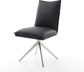 Drehstuhl Lelio-Flex Echt-Leder Schwarz