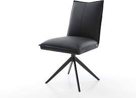 Drehstuhl Lelio-Flex Echt-Leder Schwarz