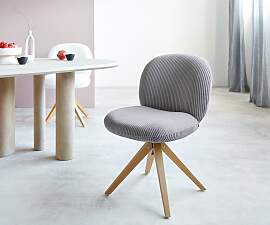 Drehstuhl Nube-Flex Cord Silbergrau Holzgestell