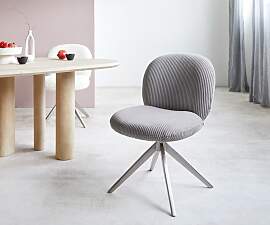 Drehstuhl Nube-Flex Cord Silbergrau Kreuzgestell