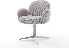 Drehstuhl Nube-Flex mit Armlehnen Cord Silbergrau