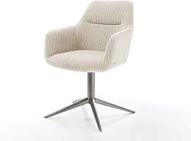 Drehstuhl Pejo-Flex Cord Beige Fußkreuz Graphit
