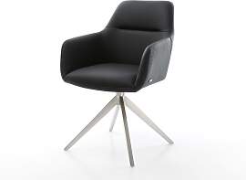 Drehstuhl Pejo-Flex Echt-Leder Schwarz