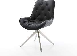 Drehstuhl Taimi-Flex Echt-Leder Schwarz