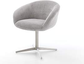Drehstuhl Vinka-Flex mit Armlehnen Cord Silbergrau 