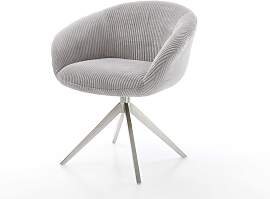 Drehstuhl Vinka-Flex mit Armlehnen Cord Silbergrau 