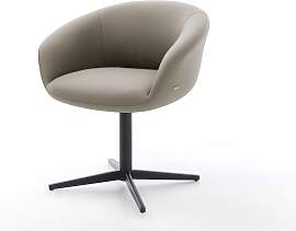 Drehstuhl Vinka-Flex mit Armlehnen Echt-Leder