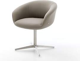 Drehstuhl Vinka-Flex mit Armlehnen Echt-Leder