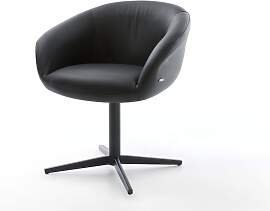 Drehstuhl Vinka-Flex mit Armlehnen Echt-Leder