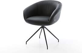 Drehstuhl Vinka-Flex mit Armlehnen Echt-Leder