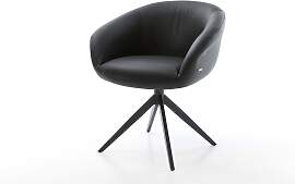 Drehstuhl Vinka-Flex mit Armlehnen Echt-Leder