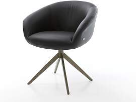 Drehstuhl Vinka-Flex mit Armlehnen Echt-Leder