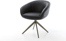 Drehstuhl Vinka-Flex mit Armlehnen Echt-Leder