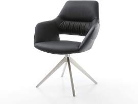 Drehstuhl Yago-Flex mit Armlehnen Echt-Leder