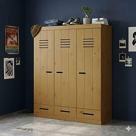 Drehtüren-Kleiderschrank Derby Kiefer Massivholz