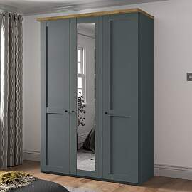 Drehtüren-Kleiderschrank Sapitwa mit Spiegel H