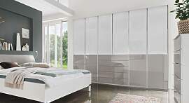 Drehtüren-Kleiderschrank Shanvalley mit Glasfront 