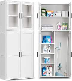 Dripex Besenschrank Mehrzweckschrank 168x30x70cm