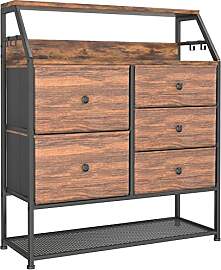 Dripex Kommode,Stoffschrank mit 5 Schubladen mit