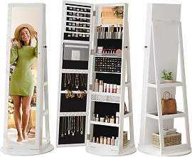 Dripex Schmuckschrank mit Spiegel, Standspiegel