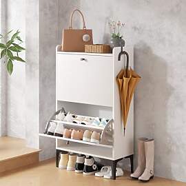 Dripex Schuhschrank weiß, Schuhkipper mit 2