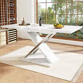 DRIXNO Esstisch Ausziehtisch (118/157×75cm),
