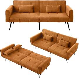 DRIXNO Klappbares Schlafsofa, Couch Sofa mit