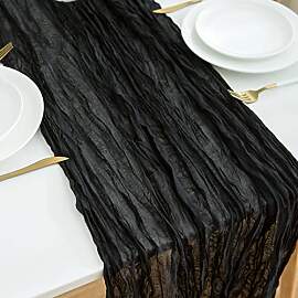 DROMCOM 90 x 300cm Schwarz Seihtuch-Tischläufer