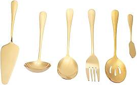 Dropfree 6 Teiliges Servier Besteck Set Gold