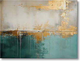 Druck 'Abstract Grün und Gold'