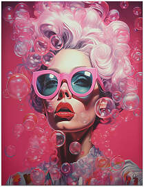 Druck 'Rosa Blasen'