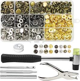 Druckknopf Set mit Zange Kupfer, 120sets