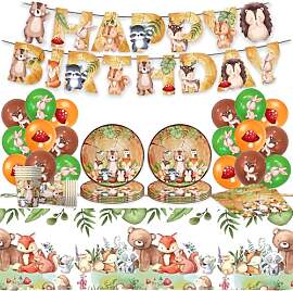 Dschungel Safari Partygeschirr Set,Waldtiere