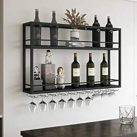 DSVONAUS industriell wandmontierte Weinregal mit